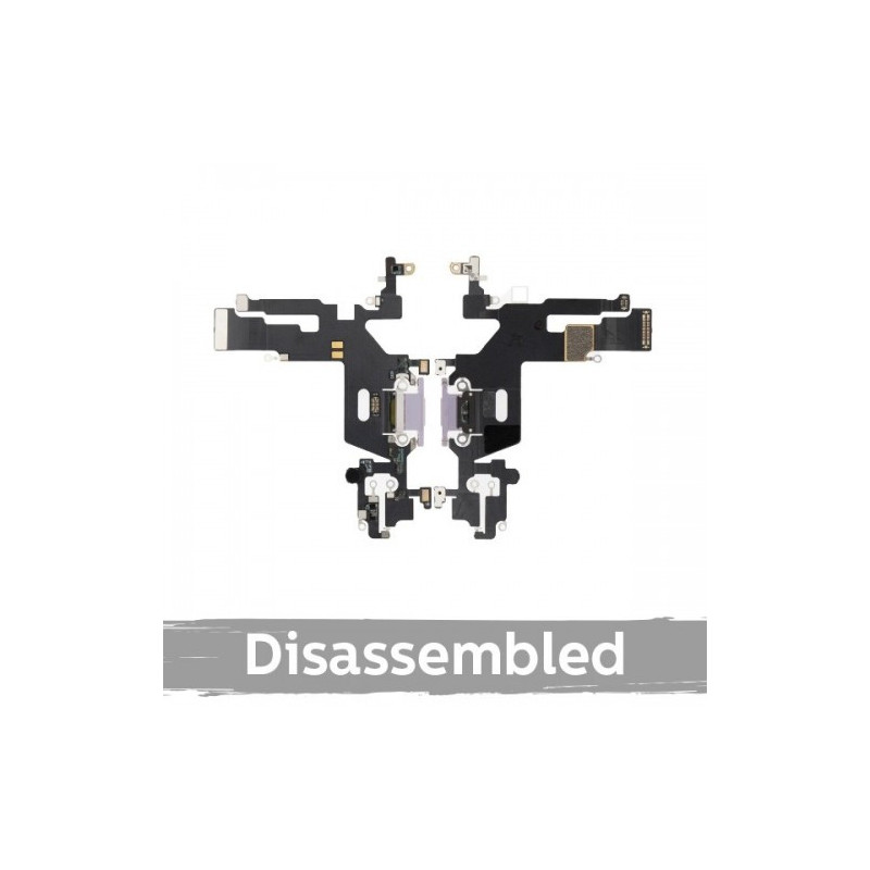 Charging port for iPhone 11 with flexible connector / Black / (100% original / from the device)