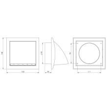 Ventilation grids Europlast ND10FVA, plastic, 100 mm Ventilation grids Europlast ND10FVA, plastic, 100 mm
