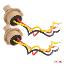Oprawa gniazdo żarówki T20 LED 12V W21 / 5W WY21 / 5W W3x16q 7443 2szt. AMIO-04834