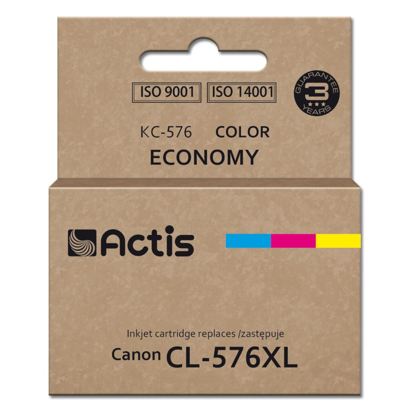 Ink Cartridge - Actis KC-576 Replacement CL-576XL 15 ml Cyan Yellow Magenta