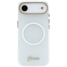 „Guess IML Gradient Script“ metalinis „MagSafe“ dėklas, skirtas „iPhone Air“ – baltas
