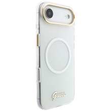 Guess IML Gradient Script Metal MagSafe Case for iPhone Air - White