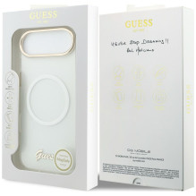 Guess IML Gradient Script Metal MagSafe Case for iPhone Air - White