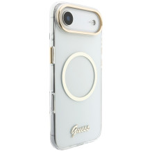 Guess IML Script Metal MagSafe Case for iPhone Air - Clear