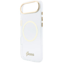 „Guess IML Script Metal MagSafe“ dėklas, skirtas „iPhone Air“ – skaidrus