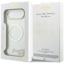 Guess IML Script Metal MagSafe Case for iPhone Air - Clear