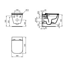 Pakabinamasis unitazas Ideal Standard I.Life, 40 cm x 36 cm