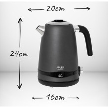 Electric Kettle - Adler AD 1295 1.7 L Satin Grey Color Electric Kettle - Adler AD 1295 1.7 L Satin Grey Color