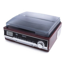 Record Player - Camry Premium CR1113 Semi-Automatic Belt Drive With Radio Black, Chrome, Wooden