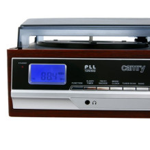 Record Player - Camry Premium CR1113 Semi-Automatic Belt Drive With Radio Black, Chrome, Wooden