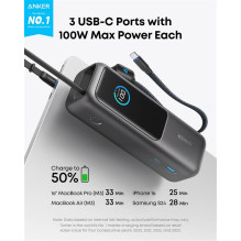 Power bank Anker A1695H11, 25000 mAh, 100W, grey