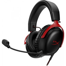 Wired gaming headset HyperX Cloud III, black / red