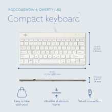 KEYBOARD COMPACT BREAK ENG / WHITE RGOCOUSWDWH R-GO TOOLS