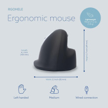 MOUSE USB OPTICAL BREAK / L. BLACK RGOHELE R-GO TOOLS