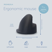 MOUSE USB OPTICAL BREAK / L. BLACK RGOHELELA R-GO TOOLS