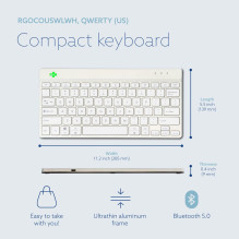 KEYBOARD WRL COMPACT BREAK / WHITE RGOCOUSWLWH R-GO TOOLS
