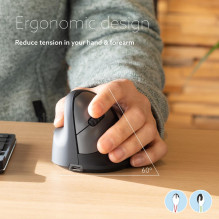 MOUSE USB OPTICAL WRL / LEFT BLACK RGOHEWLL R-GO ĮRANKIAI