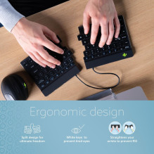KEYBOARD WRL COMPACT BREAK / JUODOS RGOSBUSWLBL R-GO ĮRANKIAI