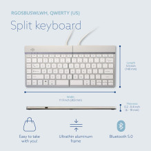KEYBOARD WRL COMPACT BREAK / WHITE RGOSBUSWLWH R-GO TOOLS
