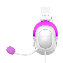 Žaidimų Ausinės - Havit H2002d 20-20,000 Hz 110 dB Atsparus Kabelis Boom Mikrofonas Balta / Violetinė Žaidimų Ausinės - Havit H2002d 20-20,000 Hz 110 dB Atsparus Kabelis Boom Mikrofonas Balta / Violetinė
