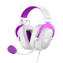 Gaming Headset - Havit H2002d 20-20,000 Hz 110 dB Resistant Cable Boom Microphone White / Purple Gaming Headset - Havit H2002d 20-20,000 Hz 110 dB Resistant Cable Boom Microphone White / Purple