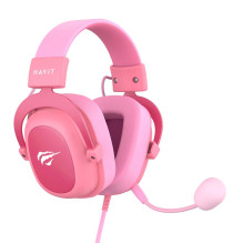 Headphones - Havit H2002d Wired Gaming 1m Cable Microphone 64Ω Impedance Pink Headphones - Havit H2002d Wired Gaming 1m Cable Microphone 64Ω Impedance Pink