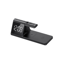 Charger - Havit W3042 3-in-1 with Alarm Clock and Night Light, 15W, USB USB Type-C, Black Charger - Havit W3042 3-in-1 with Alarm Clock and Night Light, 15W, USB USB Type-C, Black