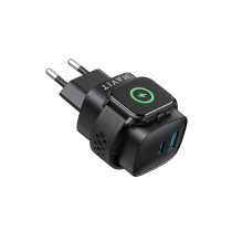 Charger - Havit UC132 GaN 22W Dual Port USB Charger with Wireless Charging Black Charger - Havit UC132 GaN 22W Dual Port USB Charger with Wireless Charging Black