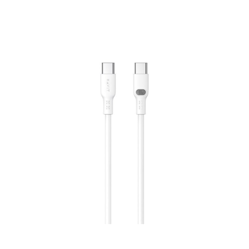 USB Kabelis - Havit CB6280 USB Type C į USB Type C 1m 100W Baltas