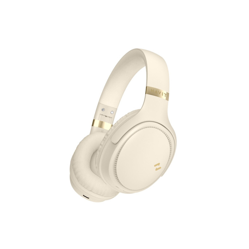 Wireless Headphones - Havit H630BT Bluetooth 5.3, 36H Playtime, Foldable Cream Yellow