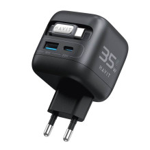 Charger - Havit UC250 A-EU 35W GaN Travel with 0.7m Cable Black Charger - Havit UC250 A-EU 35W GaN Travel with 0.7m Cable Black