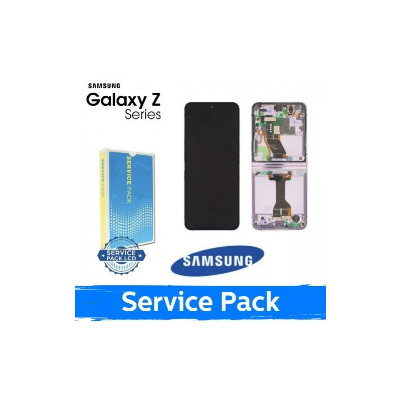 Ekranas skirtas Samsung F731 Z Flip5 (INNER) su rėmeliu / Lavender / (Service Pack)