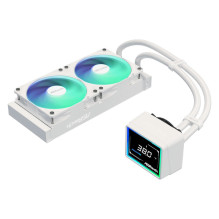 Procesorius aušintuvas - ASRock Challenger White 240mm skysčio aušinimas, 2x120mm ventiliatoriai, LED ekranas, baltas