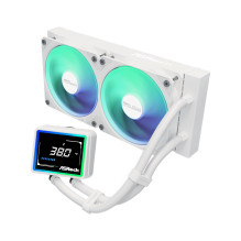 Procesorius aušintuvas - ASRock Challenger White 240mm skysčio aušinimas, 2x120mm ventiliatoriai, LED ekranas, baltas