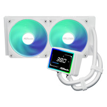 Procesorius aušintuvas - ASRock Challenger White 240mm skysčio aušinimas, 2x120mm ventiliatoriai, LED ekranas, baltas