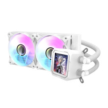 Processor Cooler - Darkflash DV240S 240mm Aluminum Heatsink, Copper Water Block, ARGB Fans White