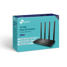 Belaidis maršrutizatorius, TP-LINK, belaidis maršrutizatorius, 1200 Mbps, Wi-Fi 5, 1 WAN, 4x10 / 100 / 1000M, Antenų ska