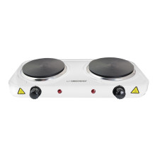 Esperanza EKH010W Adjustable electric cooker, 2 heating fields, white