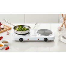 Esperanza EKH010W Adjustable electric cooker, 2 heating fields, white