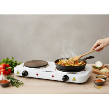 Esperanza EKH010W Adjustable electric cooker, 2 heating fields, white