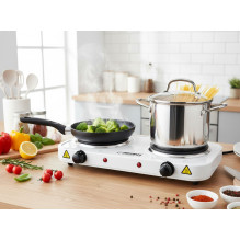 Esperanza EKH010W Adjustable electric cooker, 2 heating fields, white