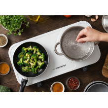 Esperanza EKH010W Adjustable electric cooker, 2 heating fields, white