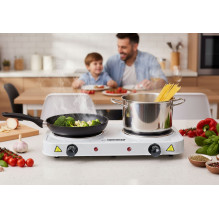 Esperanza EKH010W Adjustable electric cooker, 2 heating fields, white
