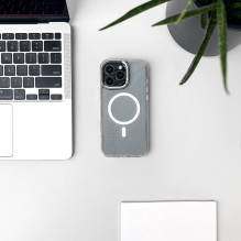 Blizgantis „MagSafe“ dėklas, suderinamas su „iPhone 17 Pro Max“ – pusiau permatomas