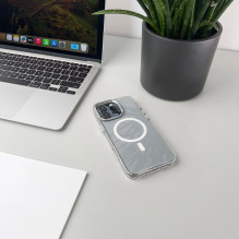 Blizgantis „MagSafe“ dėklas, suderinamas su „iPhone 17 Pro Max“ – pusiau permatomas