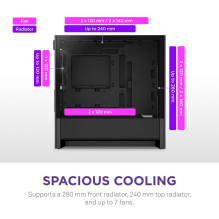 Korpusas, NZXT, micro ATX / Mini-ITX, juodas, Midi Tower, PC, CC-H31FB-01
