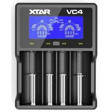 VC4 viedais LCD lādētājs Li-ion / Ni-MH (18650, 21700, AA, AAA), 4 ligzdas, USB barošana