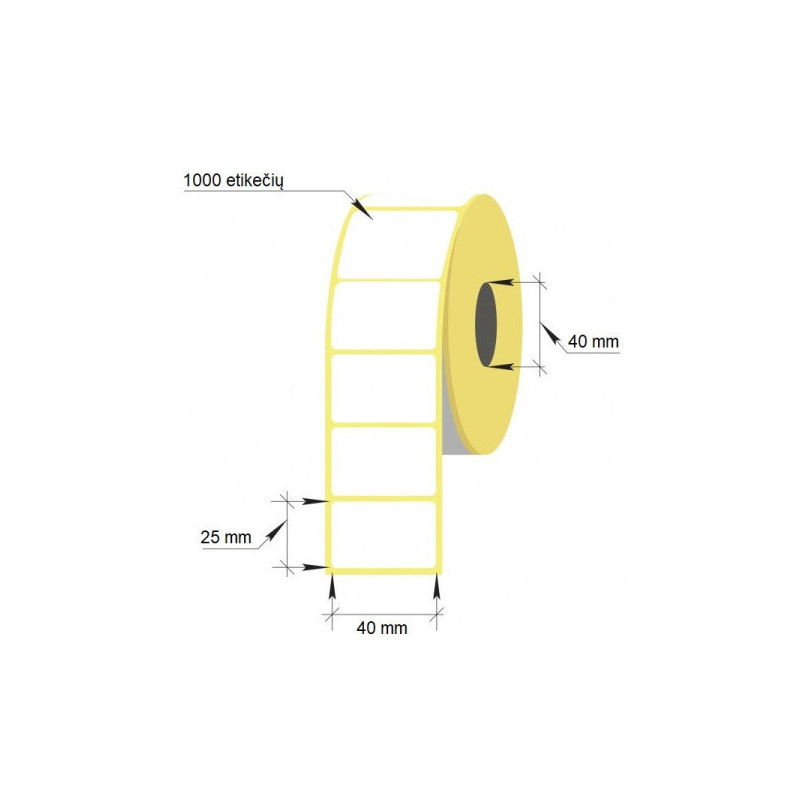 Lipnios etiketės 40x25mm / 40, 1000 etikečių