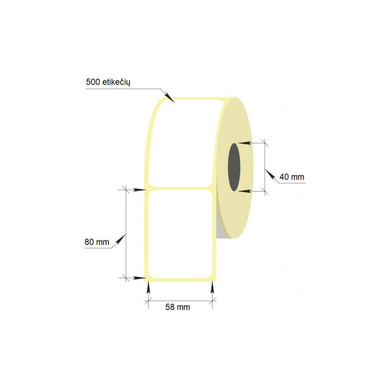 Self-adhesive labels 58x80mm / 40, 500pcs.