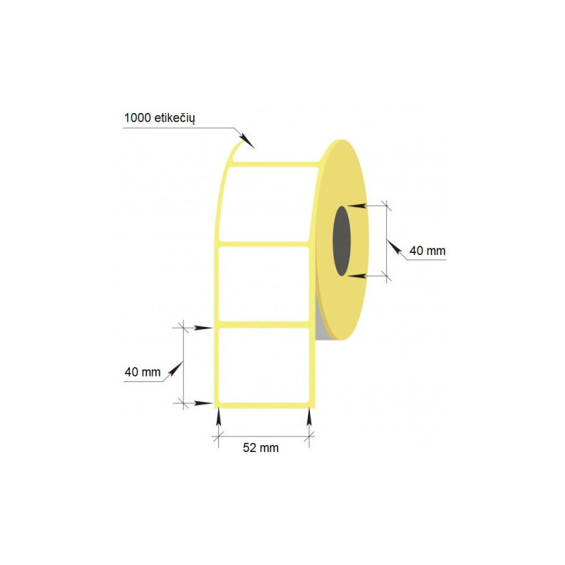 Lipnios termo etiketės Vellum 52x40mm / 40, 1000vnt.